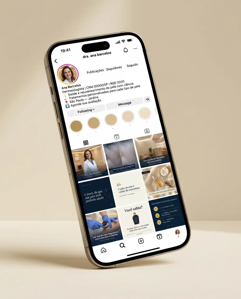 Perfil médico no Instagram